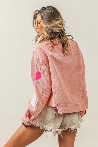 Women Christmas Washed Corduroy Jacket Women's Sequin Santa Cropped Coat for the Holidays3