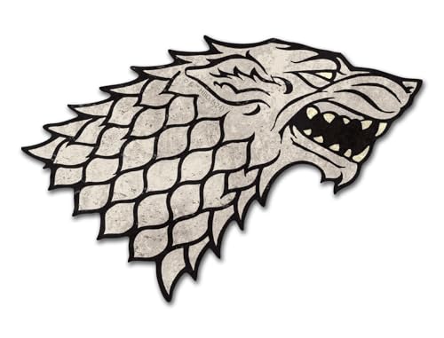 Image of Elektroplate Game of Thrones House Stark Dynamic Car Decal 4.75 inch | Officially Licensed - Weatherproof Automotive Grade Vinyl Dire Wolf Sticker - Water Bottle, Laptop & More - Made in the USA