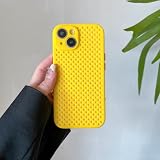 HAFFAN Cover Traspirante per iPhone XR (6.1" inches), Custodia Traforata in Silicone Flessibile, Cover Antiurto - Giallo.