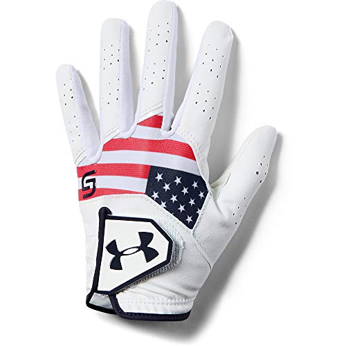 Under Armour Boys' CoolSwitch Golf Glove-Spieth Jr. Edition, Red (600)/Midnight Navy, Left H