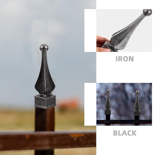Accessoires de clôture en fer forgé solides, 2 embouts décoratifs extérieurs