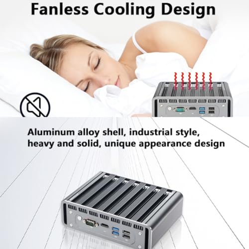 Image of Fanless Firewall Mini PC 12th CPU Intel N100(up to 3.4GHz), 6 x Intel 2.5GbE i226 LAN Ports, Network Gateway Soft Router AES NI /HD /COM / 8GB DDR5 128GB M.2 NVME SSD