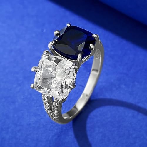Bagues argent S925 femmes bicolore luxe diamant carbone