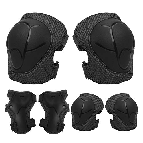 Kids Professional Protective Gear, Knee Pads Elbow Pads Wrists Palm Safety Guard Sets with Adjustable Strap Equipment Protector for Skate Cycling Rollerblading Bike Scooter