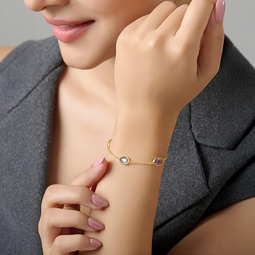 Image of TRUESILVER ACPL 925 Sterling Silver Bracelet | Square Princess Cut Tennis Bracelet for Women 7.5 Inches