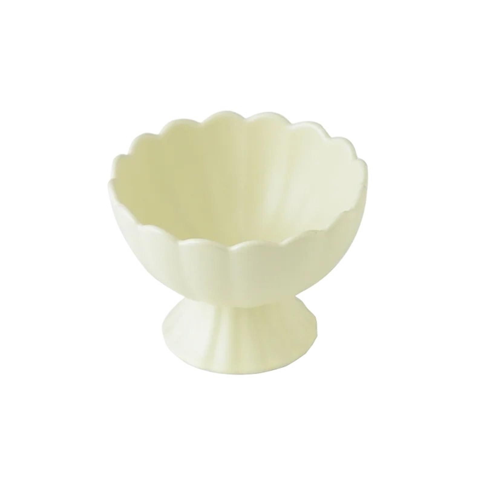 Coppe Gelato Ciotola in Ceramica con Gamba Alta da 2 Pezzi, Ciotola da Dessert da 200 ml/7,5 Once, utilizzata for frullati, marmellata, Ciotole for Gelato per Dessert(Yellow)