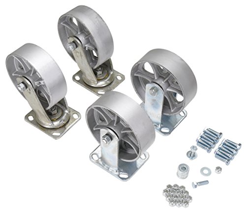 VESTIL d-ck4-sc6 - 2 semi-steel placa Caster Set para self-dumping Hopper, 6 cm de diámetro ruedas, 4800 libras. Capacidad Cover