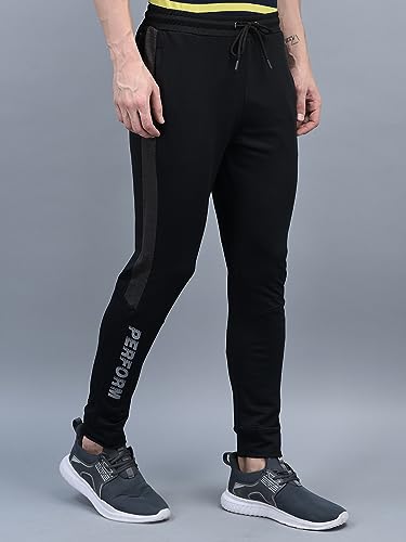 Image of Force NXT Black Jogger for Men Pack of 1 | Men's Dry Fit Active Wear Pants | Stretchable Lowers with Zipper Pockets | Anti Odour Jogger Pant for Gym, Yoga and Sports