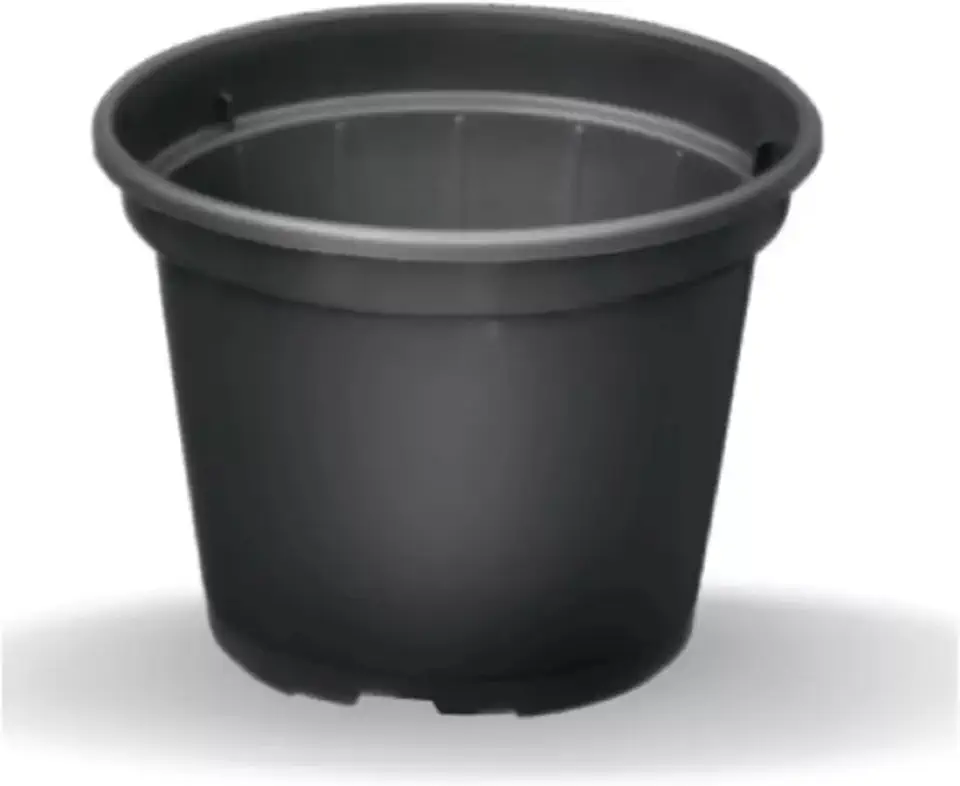 Conjunto 24 Vasos Flores Mod 15 Plástico Reciclado Preto