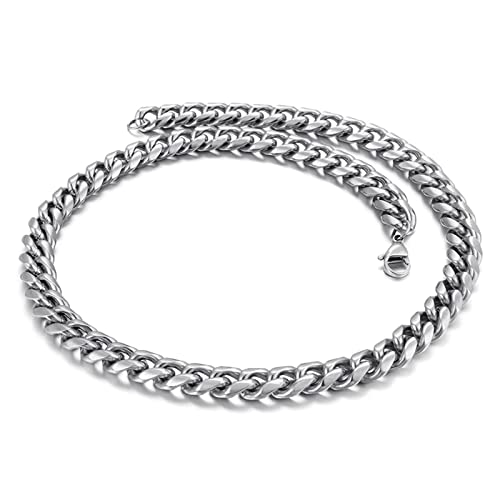 Collier gourmette en acier inoxydable MOCHAMIK maille 9-13mm pour homme
