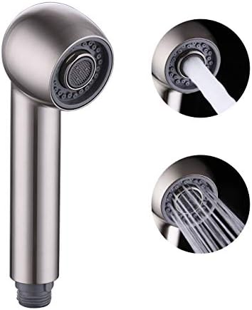 KES Kitchen Sink Pull Down Faucet Head Replacement 2-Functions Pull Out Sprayer Head Brushed Nickel, PFS4-BN