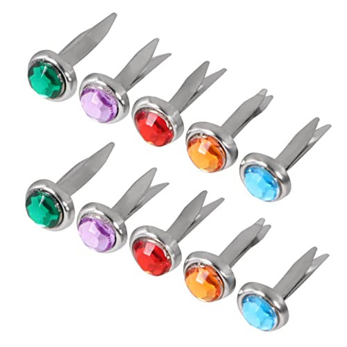 Angoily DIY Brads 50pcs Decorative Nails Mini Scrapbook Supplies Thumb Tacks for Crafts Handmade Decorative Brads