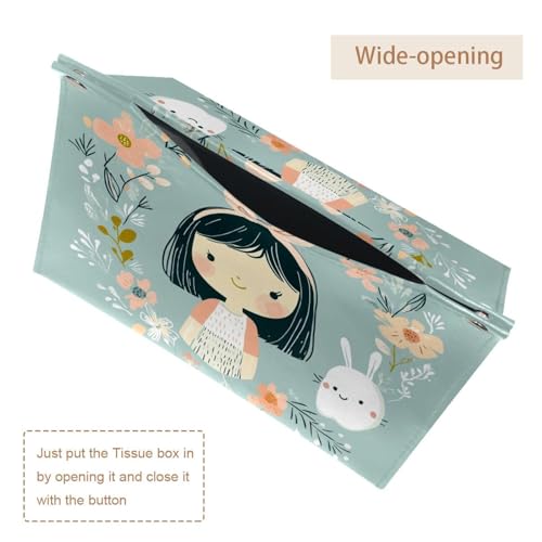 Boîte à mouchoirs en cuir chic design Hello Spring pour coiffeuse - 6