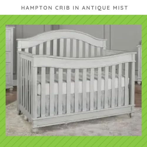 Image of Toddler Bed Safety Guard Rail for Evolur Baby Convertible Cribs - Solid Wood Rail for Convertible Crib to Toddler Bed Conversion - Safety Bed Rail for Children (Antique Mist, Model 811)
