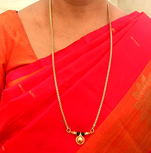 Image of Radha's Creations Golden Brass Mangalsutra Length 30.00 inches for Women
