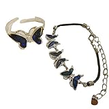 Fingerring: ca. 1,8 x 1,5 cm, mit Seeopal-Einlagen, blau schimmernd, Ringgröße einstellbar