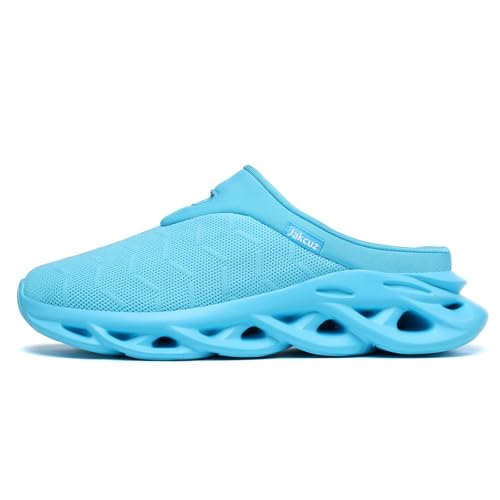 Image of Jakcuz Men Slip On Mules Lightweight Open Back Sneakers Breathable Walking Shoes