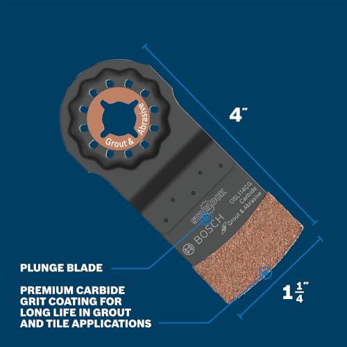 Bosch OSL114CG 1-1/4 in. Starlock Oscillating Multi Tool Carbide Grit Plung - image 2