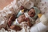 GYCV Reborn Baby Dolls Silicone Full Body Black Boy 19 Inch Lifelike Dark Skin Baby Doll Realistic Newborn Baby Dolls Cheap African American Reborn Doll with Accessories Gift Toys for Kids Age 3+