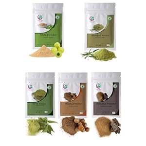 Herbal Powders for Hair (Each 100g) | Amla, Reetha (Aritha), Shikakai, Bhringraj & Neem | 100% Pure and Natural Herbal Combo | by Yogi’s Gift®