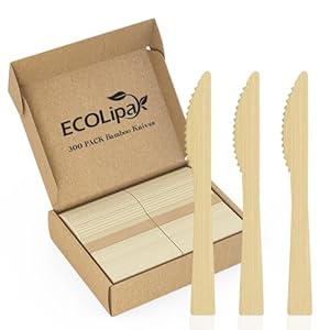 ECOLipak BAMBOO-Knives Einwegmesser 300 Stück