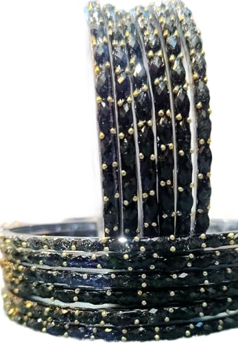 Image of JPS Plain and Glossy Finished Raindrop Glass Bangles Set for Women & Girls | Traditional Ethnic Chudi for Wedding, Party & Regular- Set of 12 Pcs of One Colour | Wedding Special