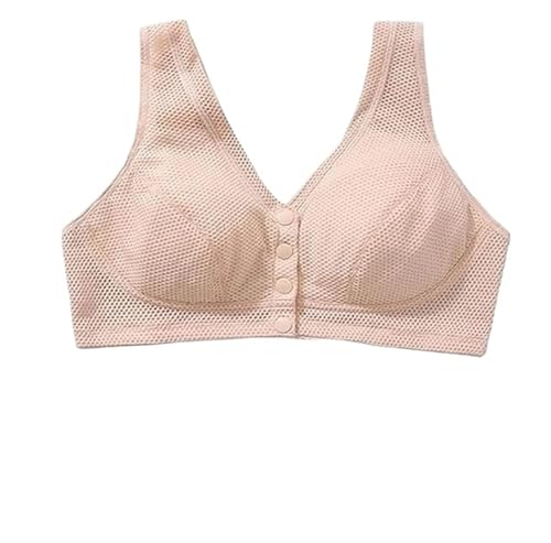 BQLFPOIHP Shebreeze Bra-Hebreeze beha, ademend, elastisch, verkoelende voorzijde, buttons beha, ademend, coole lifttup, Air Bra, huidskleur, 40