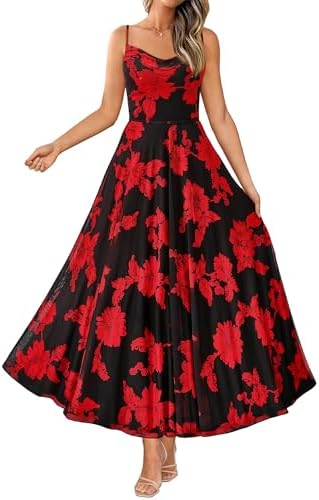 BTFBM Women Summer Floral Maxi Dresses Elegant Spaghetti Strap Dress Printed Party Dress Beach Long Dresses