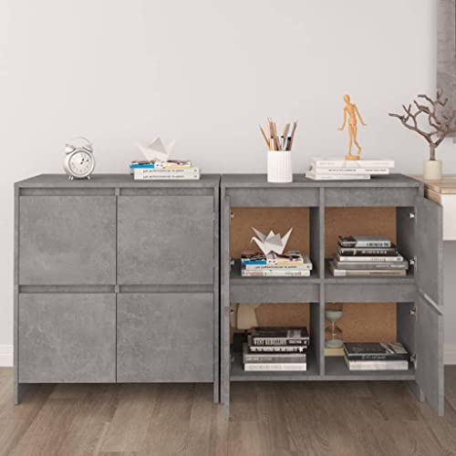 CKioict Aparador Dormitorio Mueble Salon Armario de Almacenamiento Aparadores 2 uds Madera de ingeniería Gris hormigón 70x41x75 cmAdecuado para salón, Dormitorio, Cocina