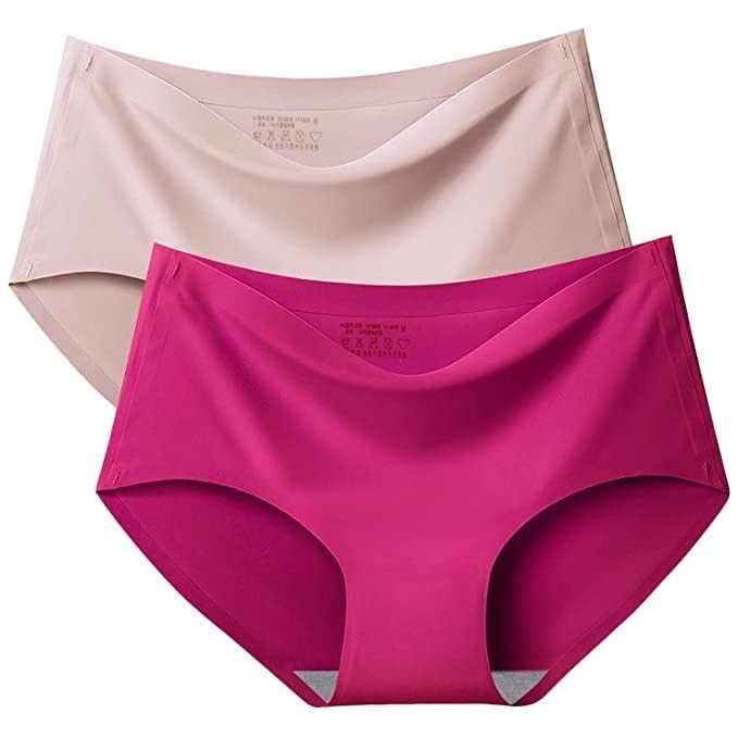 PR Fashionable Women's Seamless Hipster Panty Set - Ice Silk Blend, No Panty Lines, High Rise, Anti-Microbial, Comfortable & Breathable Fabric, Combo Pack of 2 (Multicolor-picture-23