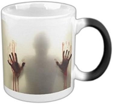 MHNS morphing mugs the walking dead Coffee Tea Milk Hot Cold Heat Sensitive Color changing Black and White 11 Oz coffee Mug