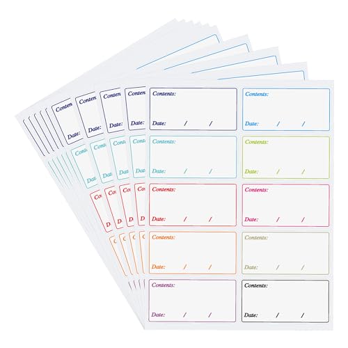 Hybsk 100枚 冷凍シール 日付シール 冷凍倉庫ラベル 消費期限 食品在庫タブ 冷凍合成紙 日付 防水 耐油性（60x 30 mm，10色）