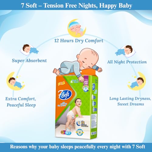 Image of 7 Soft Pull Up Dry Pants Diaper, Small (S) Up to 7 kg, 40 Count - Baby Diaper Pants with Locking System, Up to 12 Hours Protection, Easy Wear Pull-Up