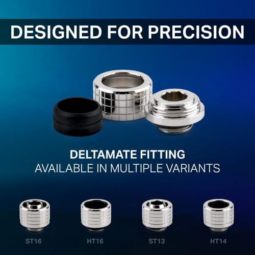 Image of Thermal Grizzly DeltaMate HT14 Hard Tube Fitting - Gloss Nickel - G1 /4 inch