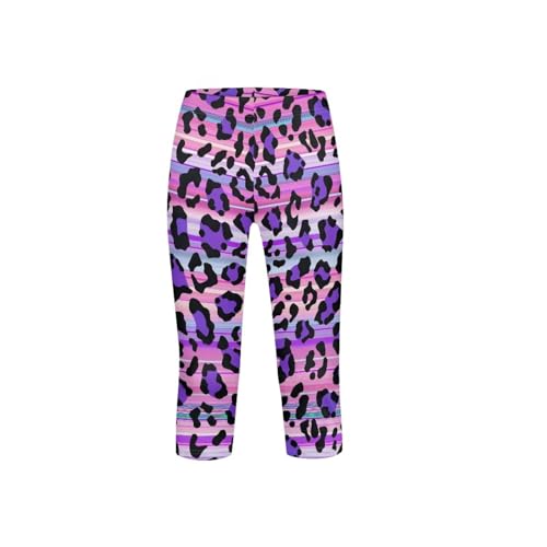 Girls Capri Leggings Stretchy Cropped Tights Tummy Control Dance Yoga Pants for Kids Teens Size 4-13 Years2