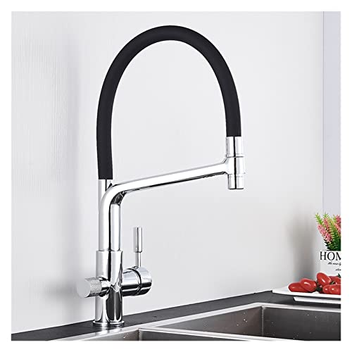 Grifo purificador de cocina de alta gama con doble salida de agua y acabado elegante