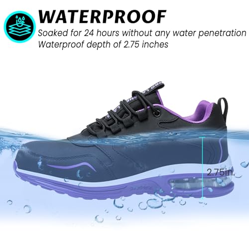 Image of LANSNBO Waterproof Steel Toe Shoes for Women Non Slip Sneakers