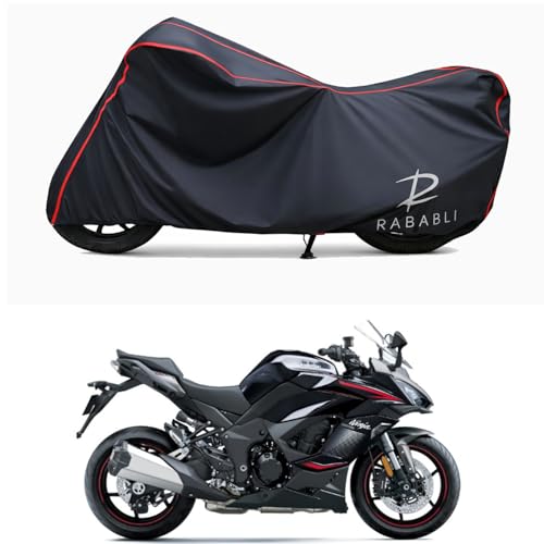 Image of Waterproof Bike Body Cover Compatible for | KawasaNinja 1000SX BS6 | Taffeta Fabric, Red Piping Design, Bottom Elastic Fit | Dustproof, Sun UV & Rain Protection for All Bikes