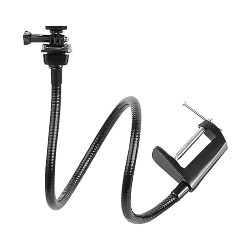 Ieron Soporte para cámara Web, videocámara Deportiva, Clip de Metal Doblar, de Escritorio para C920, C922, C930e, C930, C615 con Cabezal de trípode roscado de 1/4 de Pulgada y rotación de 360 Grados