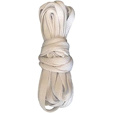 ANUFER 3.7M Long Colorful Shoelaces for Canvas Knee Boots White Cover