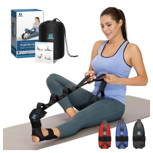 comness Foot and Calf Stretcher-Stretching Strap For Plantar Fasciitis , Heel Spurs, Foot Drop, Achilles Tendonitis & Hamstring. Yoga Foot & Leg Stretch Strap. (Black)