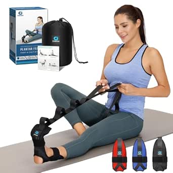 Comness Foot and Calf Stretching Strap with Six-Loop Cradle, Black