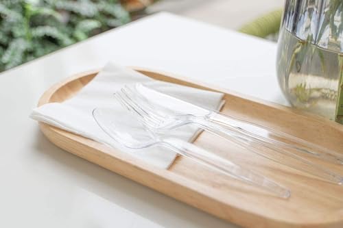 Wiederverwendbares 300-teiliges Besteck Set – Spülmaschinenfestes Partybesteck für Geburtstag, Feier, Picknick – Schwarz/Weiß/Transparent...