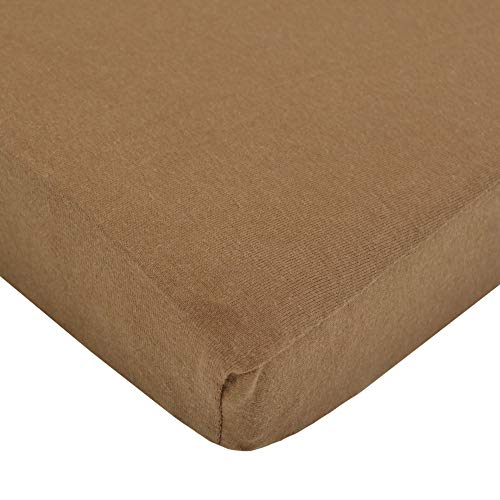Image of TL Care Supreme 100% Natural Cotton Fitted Crib Sheet 52" x 28", Enhanced Thickness for Soft, Breathable & Hypoallergenic Jersey Comfort, Chocolate, Neutral for Boys & Girls