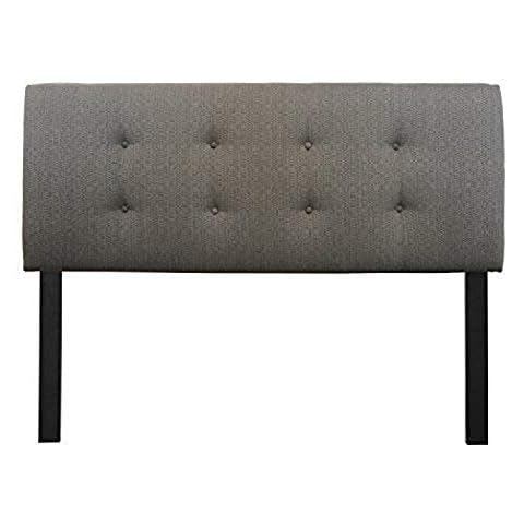 Sole Designs Ali Collection Adjustable Fabric Upholstered, Foam Padded Contemporary Headboard with Deep Inset Button Tufted Design, California King, Charcoal Grey Cover