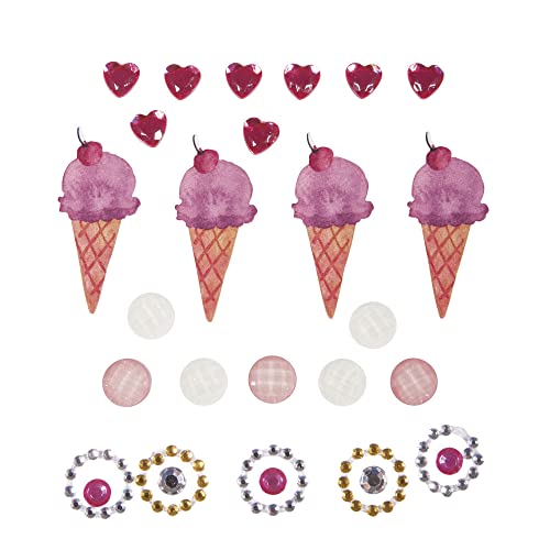 Rayher 60591000 Deko-Sticker: Eis, sort. 0,5-3,5cm, SB-Btl 24Stück