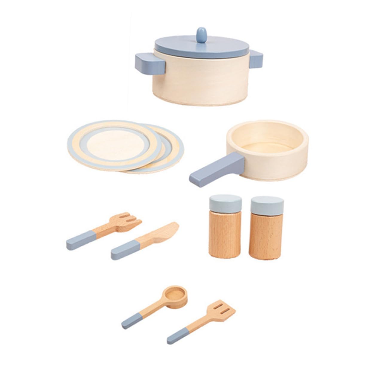 PartyKindom Cocina de Juguete de Madera para Niño Niña, Juego de Cocina Interactivo y Realista para Roles de Aprendizaje Temprano