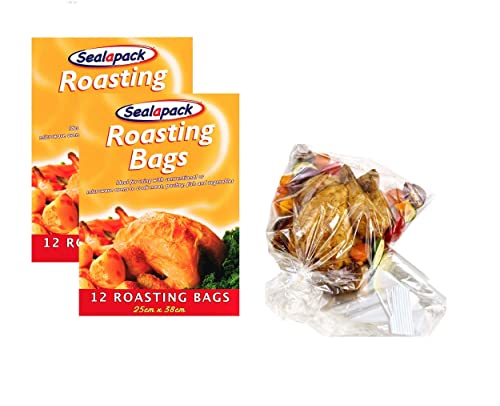 24 Large Oven Roasting Bags Chicken Turkey Fish Veg Microwave Oven Steam Bags 38x25cm