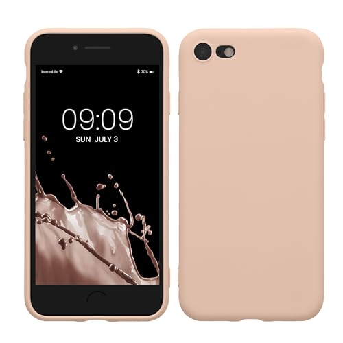 Image of kwmobile Case Compatible with Apple iPhone SE (2022) / SE (2020) / 8 /7 Case - Protective Slim TPU Phone Cover - Soft Matte Finish - Coconut Swirl