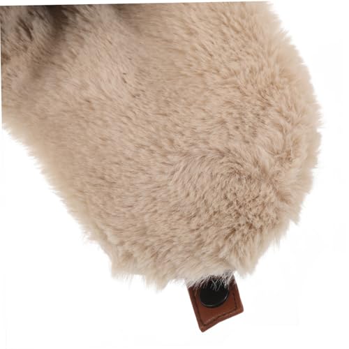 Mipcase Cute Bear Ears Hat Plush Thermal Headgear for Outdoor Activities for Riding Skiing and Adventures Coffee3